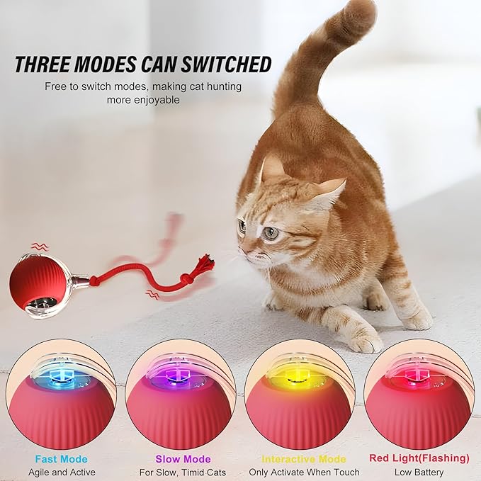 Interactive Cat Toy Ball, Active Smart Rolling Balls for Cat, Electric Toy Balls for Indoor Cats