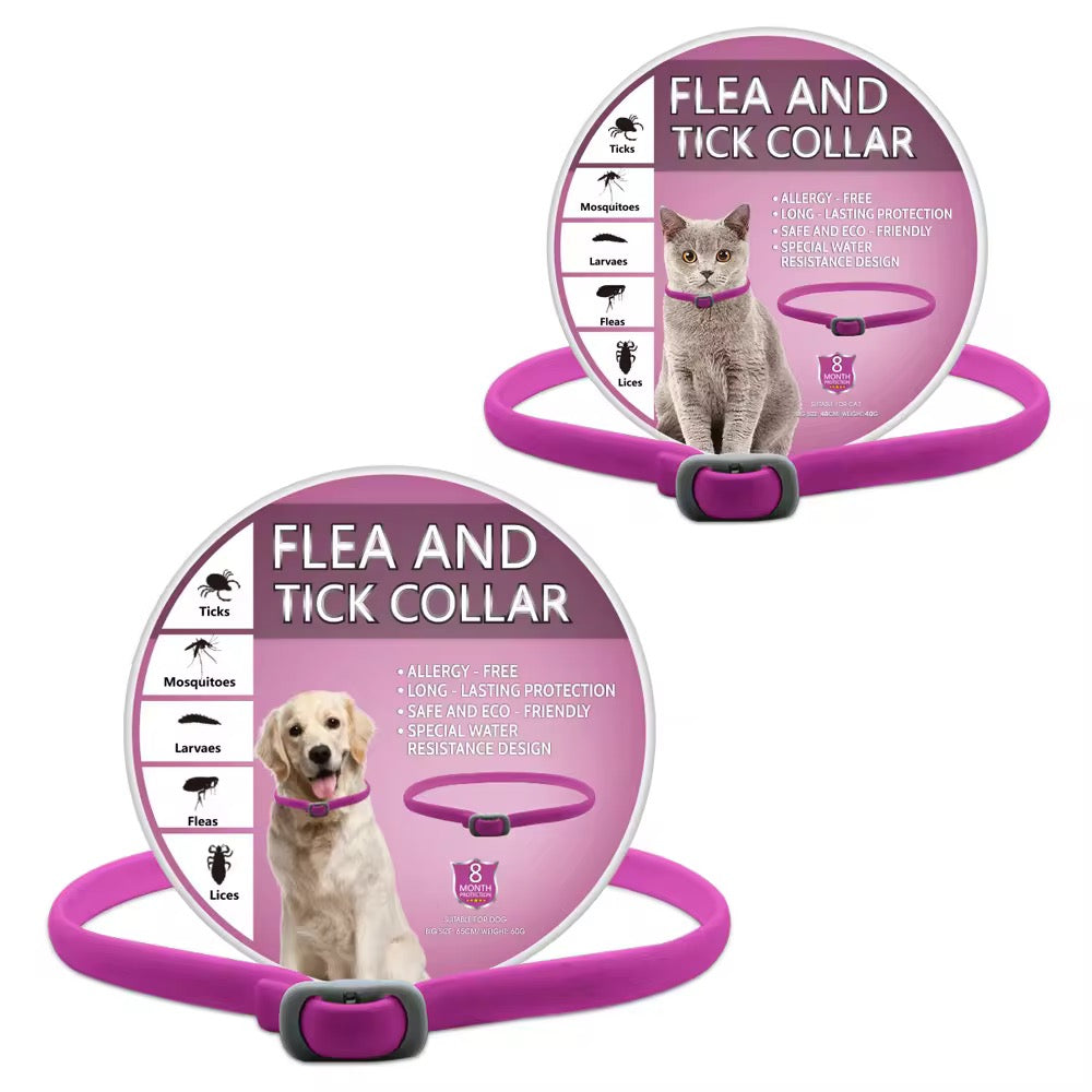 Flea Collar for Dogs – 8-Month Natural Flea & Tick Prevention, Adjustable One Size Fits All, Safe and Effective Dog Flea Collar