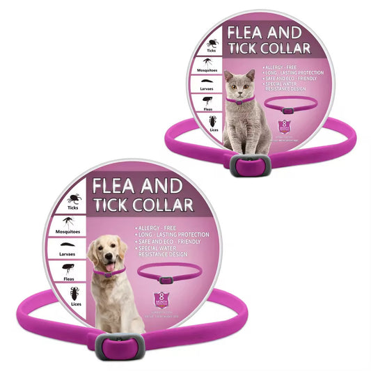 Flea Collar for Dogs – 8-Month Natural Flea & Tick Prevention, Adjustable One Size Fits All, Safe and Effective Dog Flea Collar