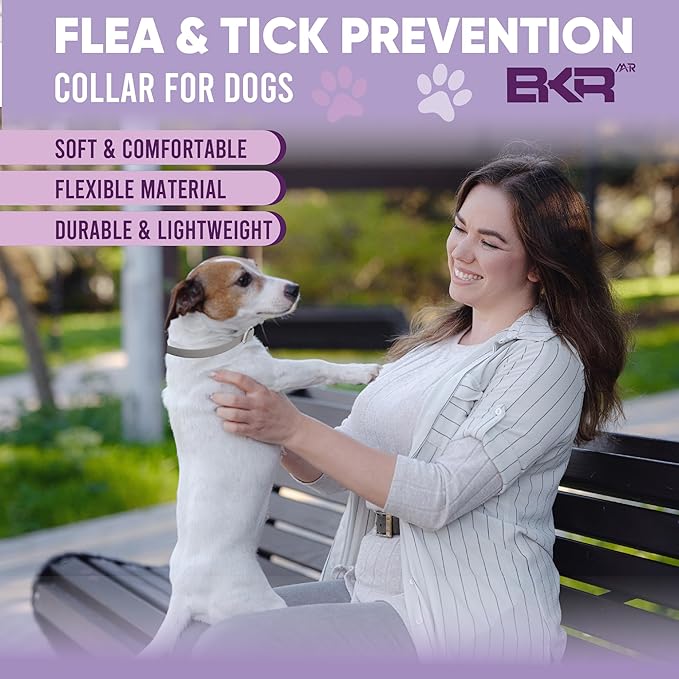 Flea Collar for Dogs – 8-Month Natural Flea & Tick Prevention, Adjustable One Size Fits All, Safe and Effective Dog Flea Collar
