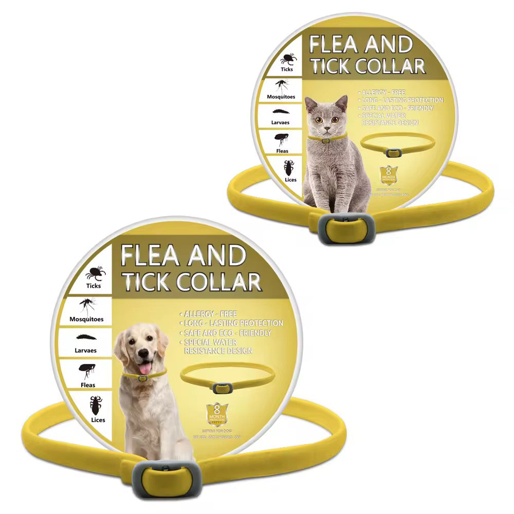 Flea Collar for Dogs – 8-Month Natural Flea & Tick Prevention, Adjustable One Size Fits All, Safe and Effective Dog Flea Collar