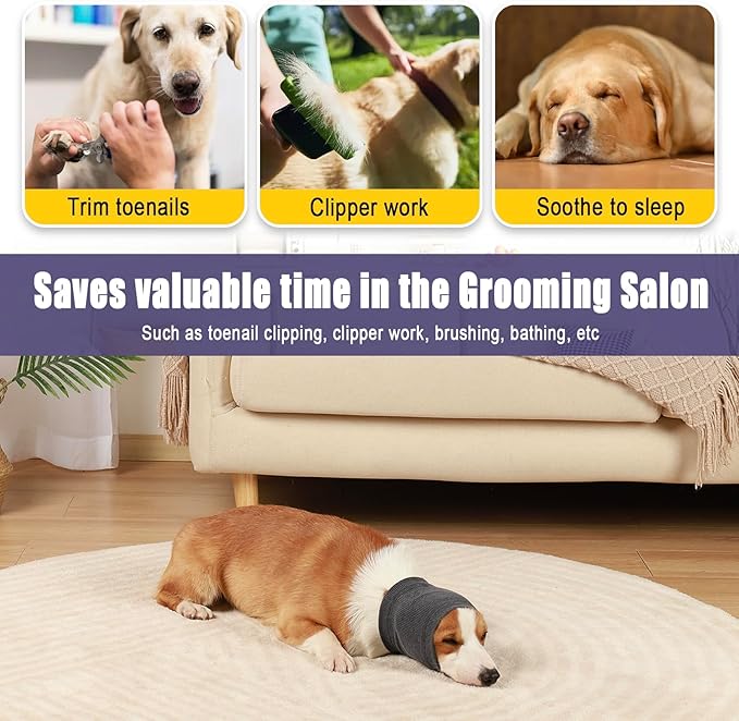 Dog Calming Hoodie Quiet Head Cover Sleeves - Ear Covers Hood for Noise Bath, The Grooming and Force Drying Head Protection for Anxiety Relief and Calming Dog Neck and Ear Warmer