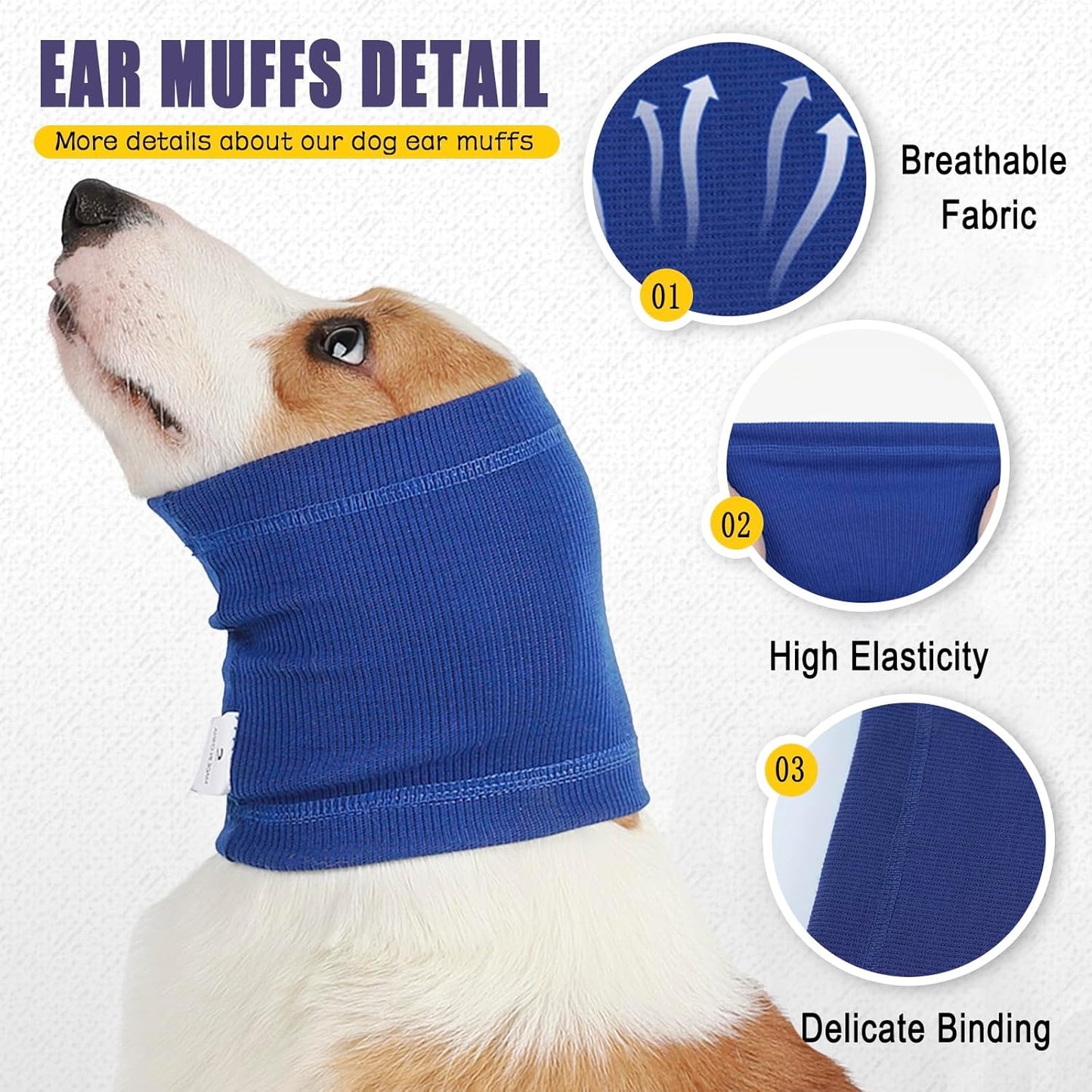 Dog Calming Hoodie Quiet Head Cover Sleeves - Ear Covers Hood for Noise Bath, The Grooming and Force Drying Head Protection for Anxiety Relief and Calming Dog Neck and Ear Warmer