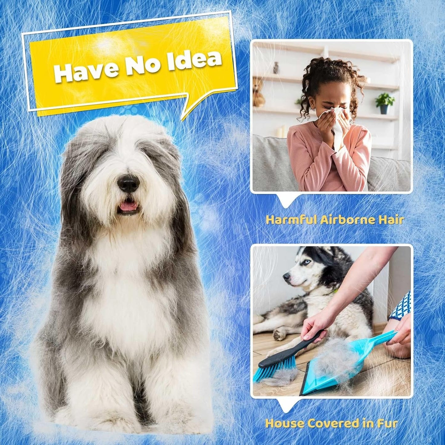 Cat Grooming Glove Brush,Pet Hair Remover Tool,Reusable Dog Hair Fur Remover for Carpet,Furniture,Couch,Clothes,Eco-Friendly and High efficiency