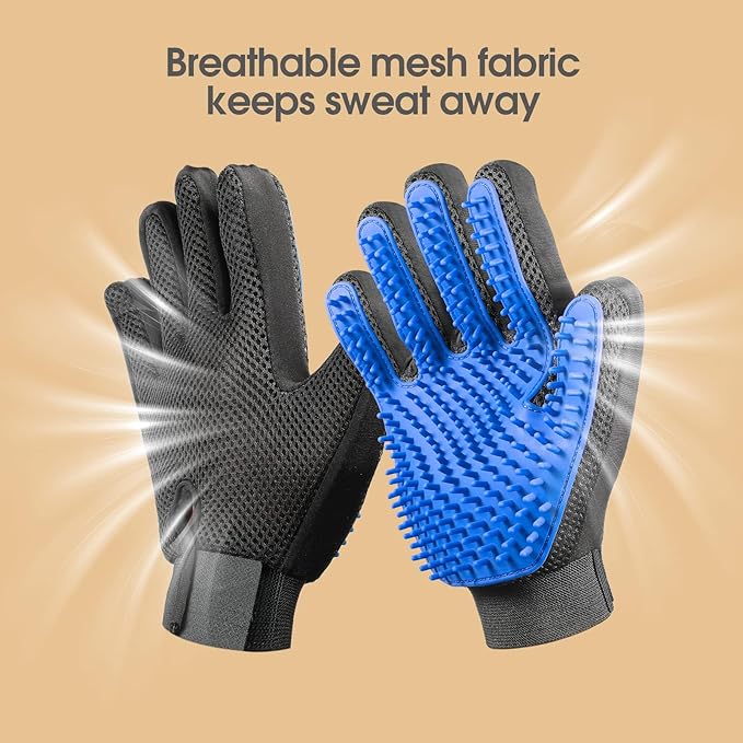 Cat Grooming Glove Brush,Pet Hair Remover Tool,Reusable Dog Hair Fur Remover for Carpet,Furniture,Couch,Clothes,Eco-Friendly and High efficiency