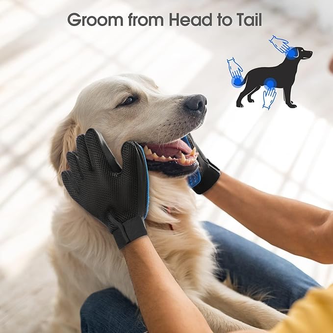 Cat Grooming Glove Brush,Pet Hair Remover Tool,Reusable Dog Hair Fur Remover for Carpet,Furniture,Couch,Clothes,Eco-Friendly and High efficiency