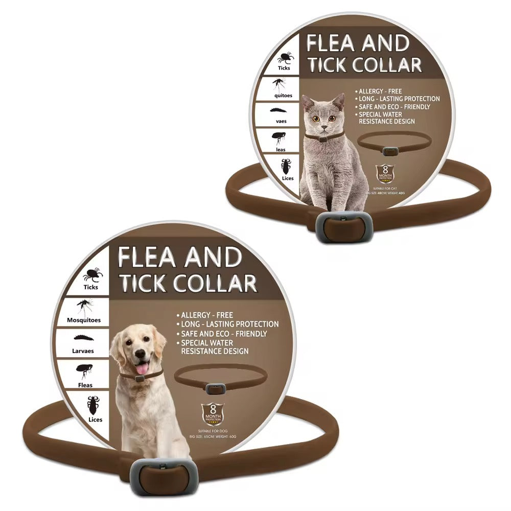 Flea Collar for Dogs – 8-Month Natural Flea & Tick Prevention, Adjustable One Size Fits All, Safe and Effective Dog Flea Collar