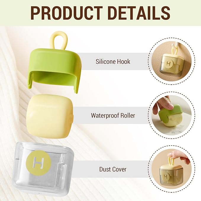 Mini Lint Roller,Washable Sticky Roller Reusable Lint Remover Portable Pet Hair Remover for Clothes,Travel Household 