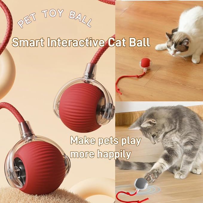 Interactive Cat Toy Ball, Active Smart Rolling Balls for Cat, Electric Toy Balls for Indoor Cats