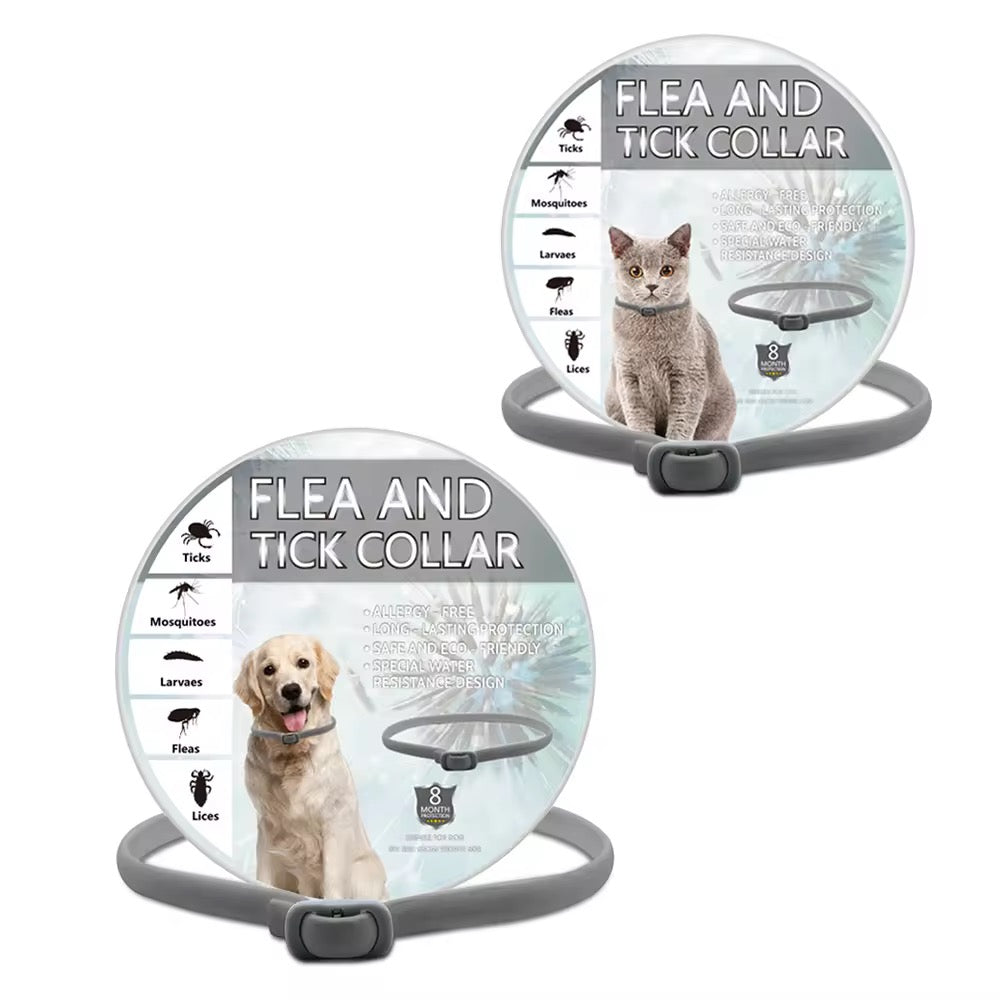 Flea Collar for Dogs – 8-Month Natural Flea & Tick Prevention, Adjustable One Size Fits All, Safe and Effective Dog Flea Collar