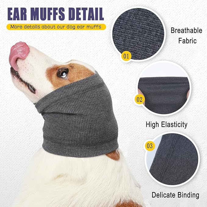 Dog Calming Hoodie Quiet Head Cover Sleeves - Ear Covers Hood for Noise Bath, The Grooming and Force Drying Head Protection for Anxiety Relief and Calming Dog Neck and Ear Warmer