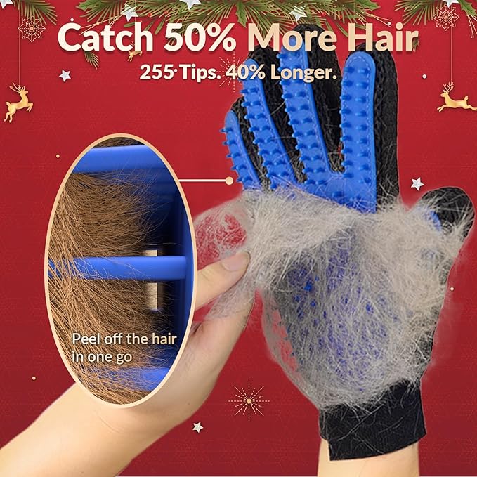 Cat Grooming Glove Brush,Pet Hair Remover Tool,Reusable Dog Hair Fur Remover for Carpet,Furniture,Couch,Clothes,Eco-Friendly and High efficiency