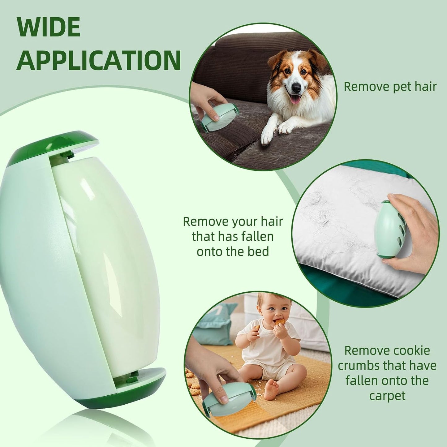 Washable Reusable Gel Lint Roller for Pet Hair，Portable Mini Dog Cat Pet Hair Remover for Clothes，Laundries ，Dust Fuzz Fur -Sticky Cleaner- Small Travel Animal Fur Removal Tool