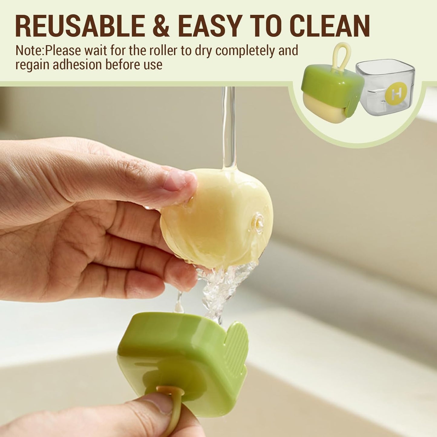 Mini Lint Roller,Washable Sticky Roller Reusable Lint Remover Portable Pet Hair Remover for Clothes,Travel Household 