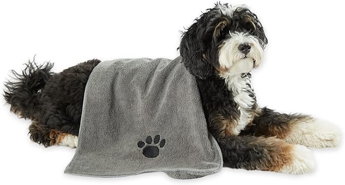 Bone Dry Pet Grooming, Embroidered Microfiber Towel Drying Collection, 15x30,Pet towels