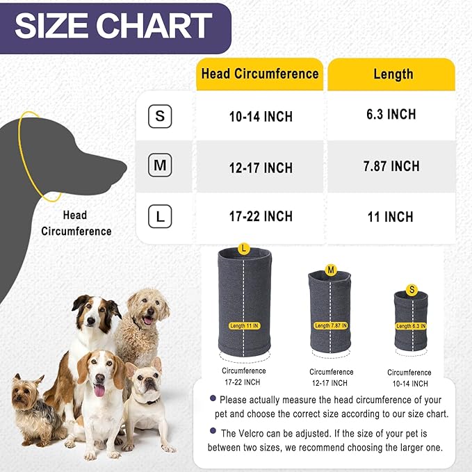 Dog Calming Hoodie Quiet Head Cover Sleeves - Ear Covers Hood for Noise Bath, The Grooming and Force Drying Head Protection for Anxiety Relief and Calming Dog Neck and Ear Warmer