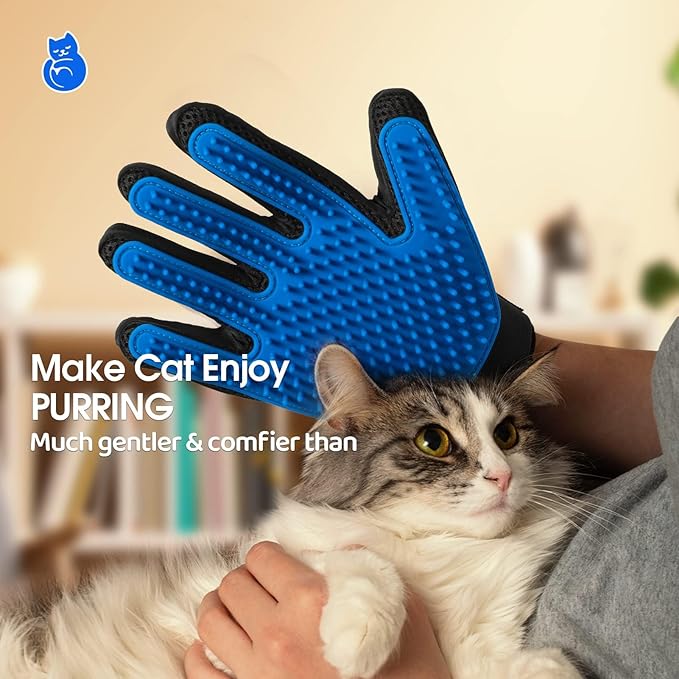 Cat Grooming Glove Brush,Pet Hair Remover Tool,Reusable Dog Hair Fur Remover for Carpet,Furniture,Couch,Clothes,Eco-Friendly and High efficiency